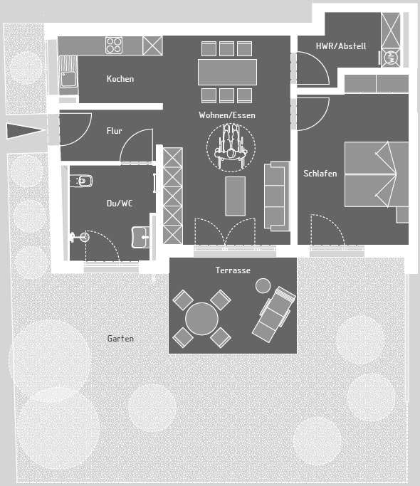 Grundrissplan - Gartengeschoss