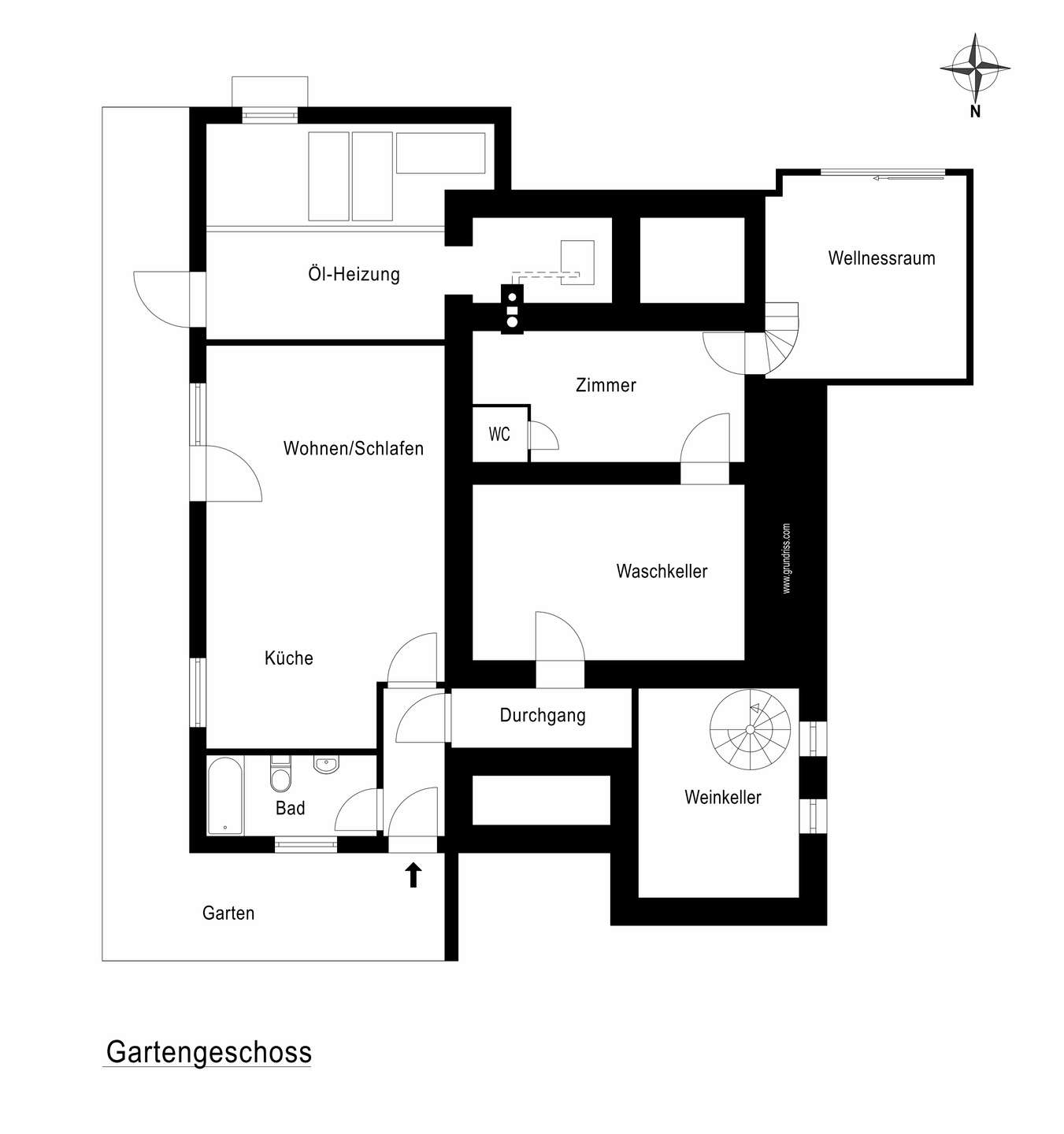 Grundrissplan - Gartengeschoss