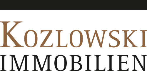 Logo von „Kozlowski Immobilien“ in eleganter schwarzer Serifenschrift.