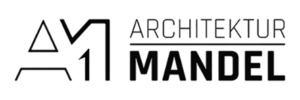 Das Logo von „architektur mandel“ hebt die Teamarbeit durch die stilisierten Buchstaben „am“ und den vollständigen Namen in eleganter, minimalistischer Typografie hervor.