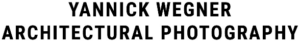 Schwarzer Text mit der Aufschrift „Yannick Wegner Architectural Photography Team“ in Großbuchstaben auf weißem Hintergrund.